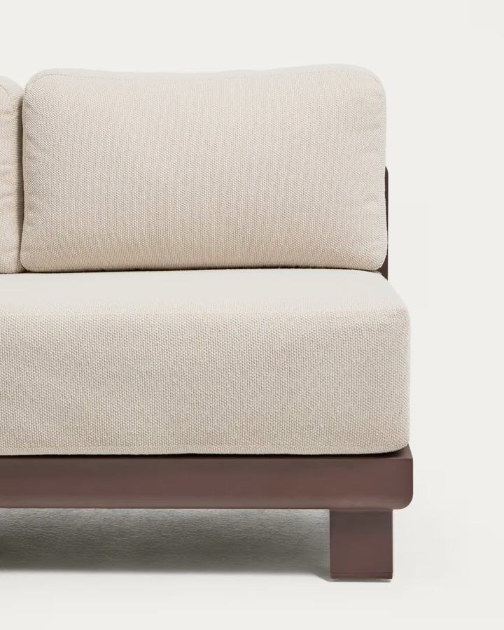 Nerano 3-seater sofa in brown aluminium 208 cm