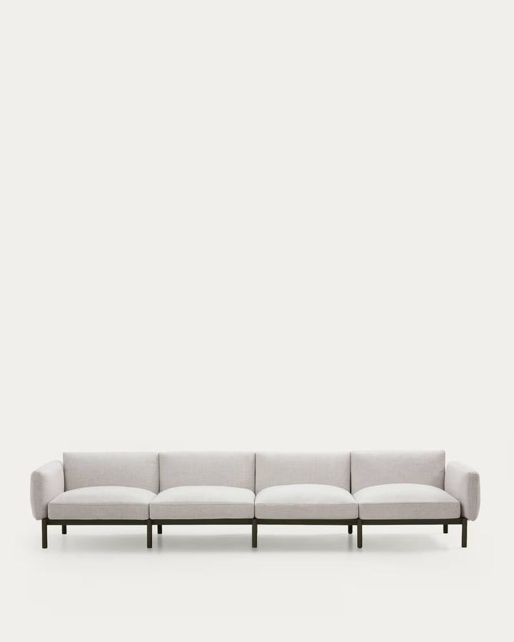Sorells 4-seater modular outdoor sofa in aluminium with green finish 370 cm