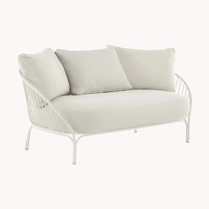 Garden Lounge Sofa Hiray (3-seater), Beige,White