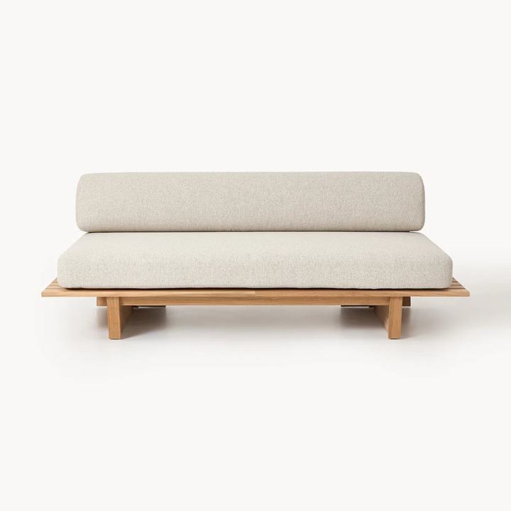Teak Wood Garden Sofa Eiko (3-seater), Beige