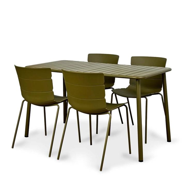Ravello Outdoor Five Piece Dining Set Olive