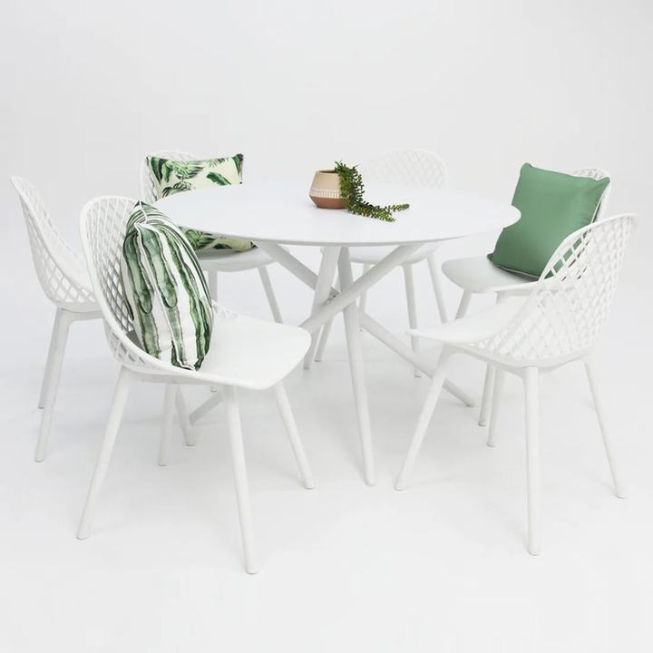 Persia Round 7pc Dining Setting - White